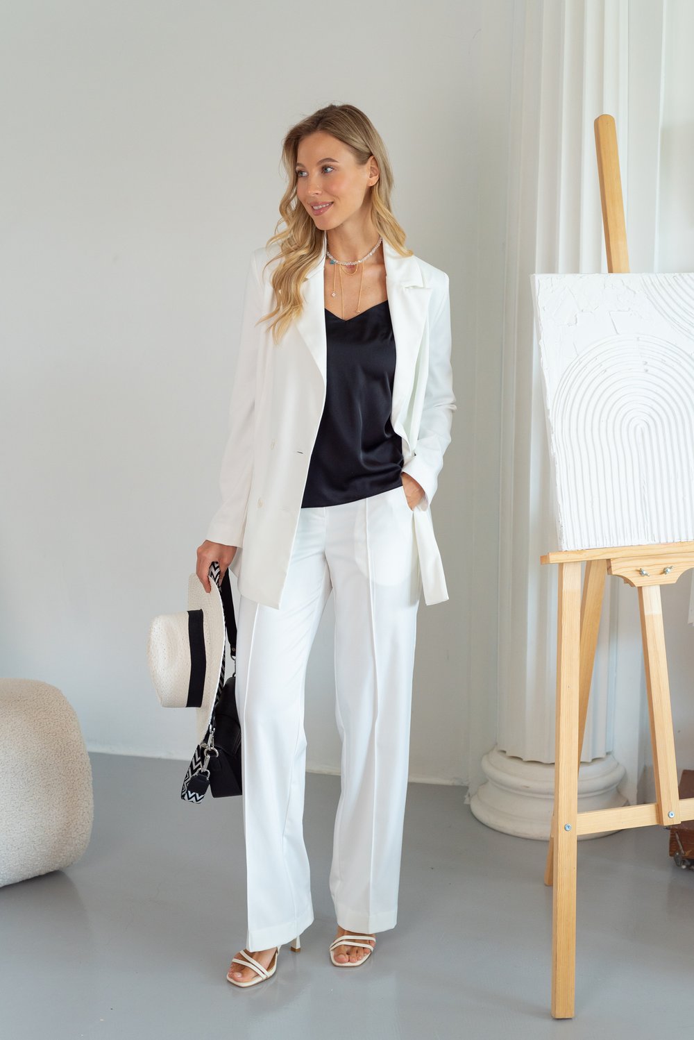 Пиджак молочного цвета из вискозы