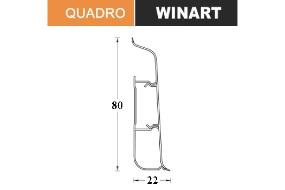 Плинтус Royce Quadro 80 316 Дуб Эдвин, 2200x80x22 мм