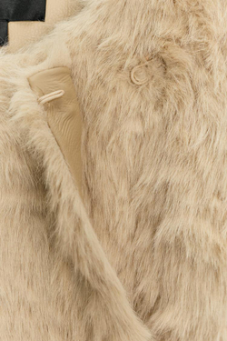 ZARA ШУБА ИЗ ИСКУССТВЕННОГО МЕХА С ПОЯСОМ — ZW COLLECTION, ЭКРЮ