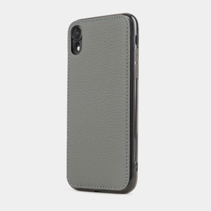 Чехол-накладка для iPhone XR из натуральной кожи теленка, серого цвета