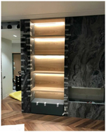 Встроенный стеллаж с подсветкой