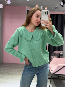 Кардиган с воротничком Candy зеленый
