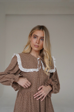 Платье Follow Me для беременных и кормящих, Бежевый с цветами