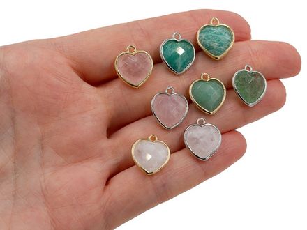 Подвеска "Сердце" 15мм, из бледно-розового кварца