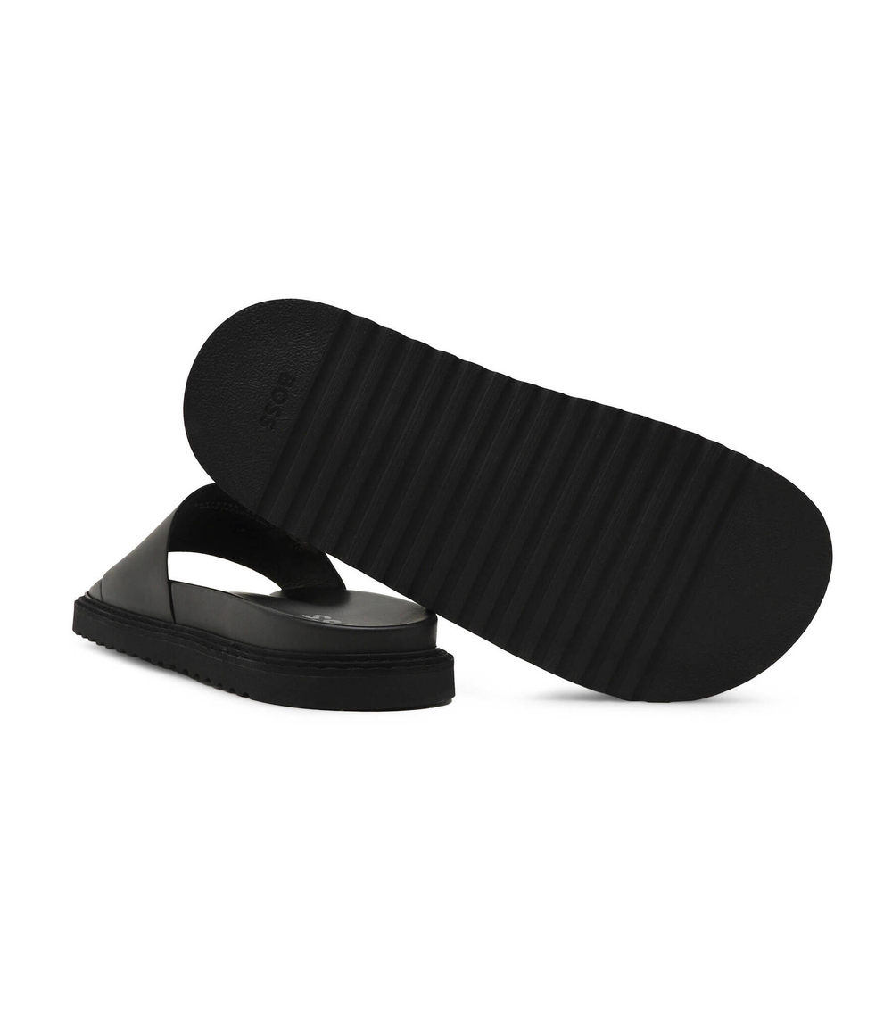 Шлепанцы кожаные cliff_slid_lt BOSS BLACK - черный(50516786)