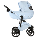 Детская универсальная коляска Adamex PRO Natura - CN-1-Sky (Голубая экокожа)