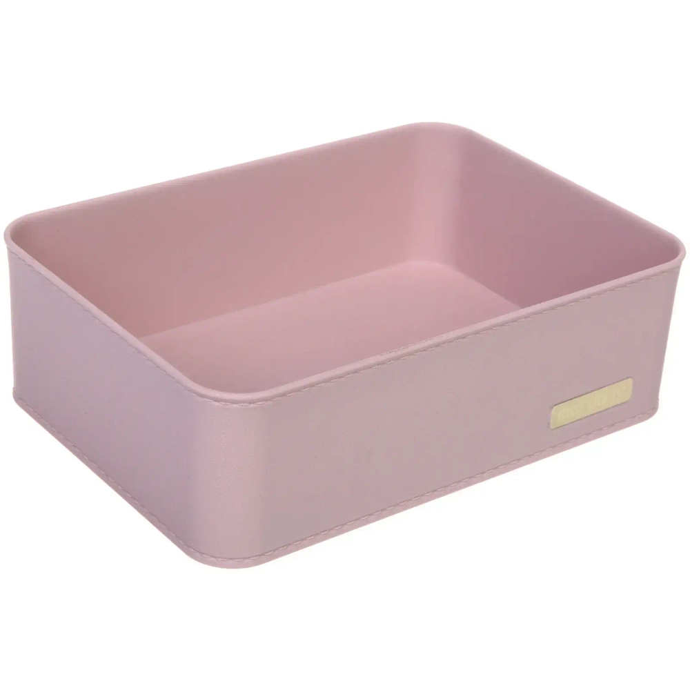 Корзина - органайзер для хранения с крышкой «ОКСФОРД», цвет нежно-розовый, 24,8*18*8см (лейбл Селфи)
