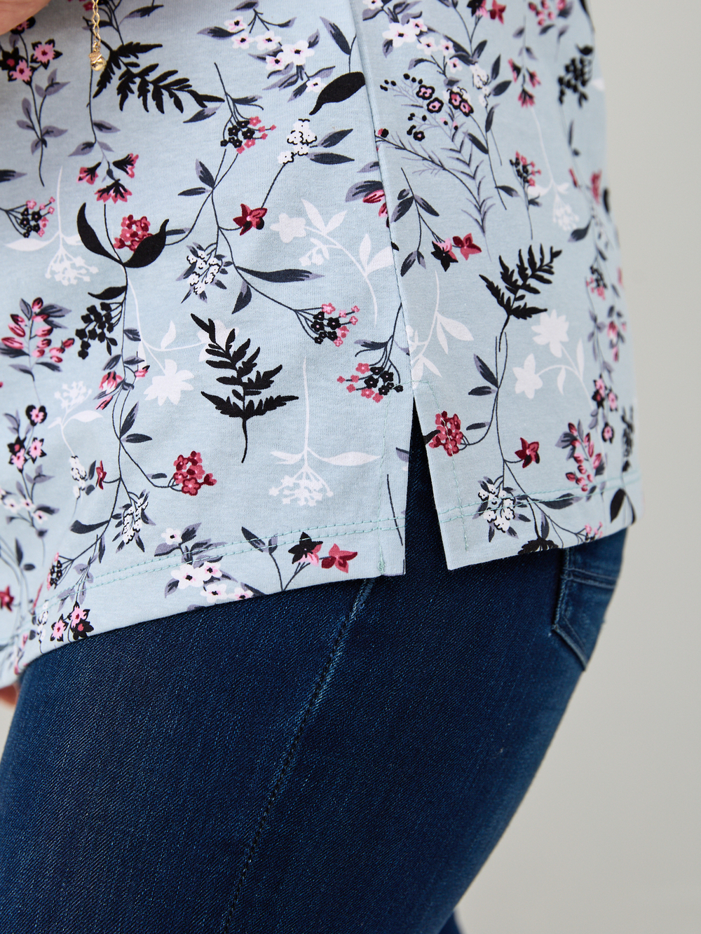 Блузка БЛ-122/ментол-цветыветочка