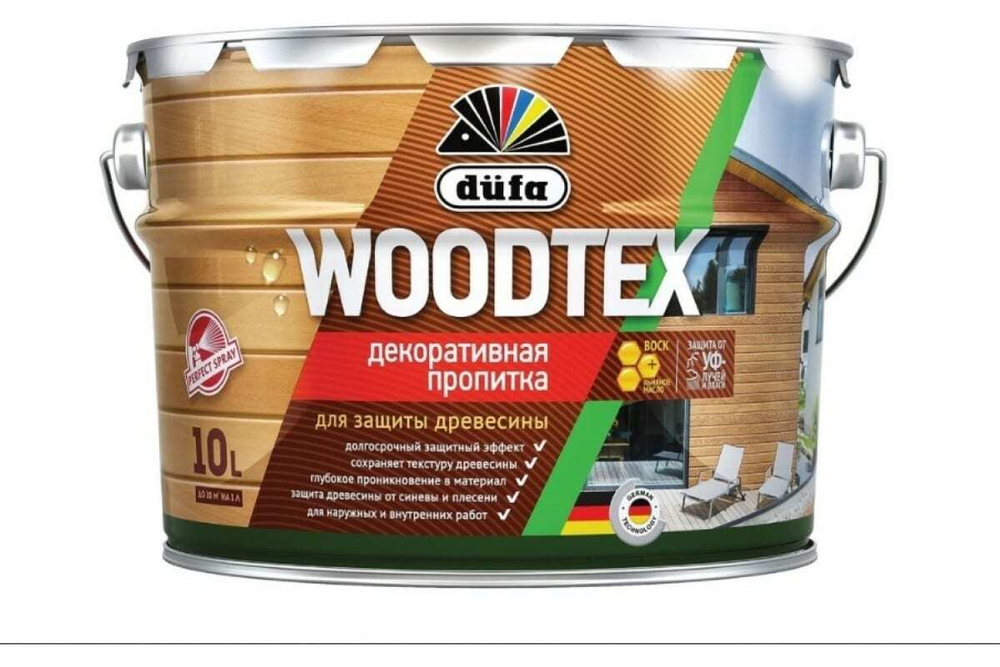 Пропитка декоративная для защиты древесины алкидная Dufa Woodtex рябина