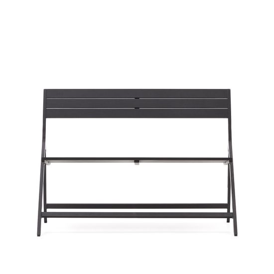 Складная уличная скамейка Torreta из алюминия с черной отделкой