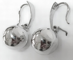Ювелирные серьги шары из серебра