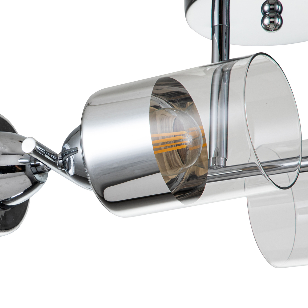 Светильник на штанге 4x60Вт E27, металл/стекло, хром