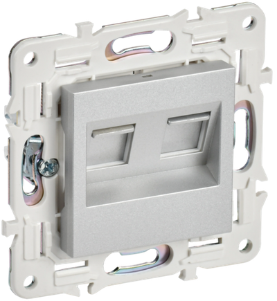 SKANDY Розетка компьютерная двойная RJ45 кат.6 SK-K04S серебряный IEK