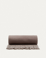 Двухсторонний плед Daiara из смеси коричневого шерстяного меланжа и бежевого цвета, 170 x 130 см