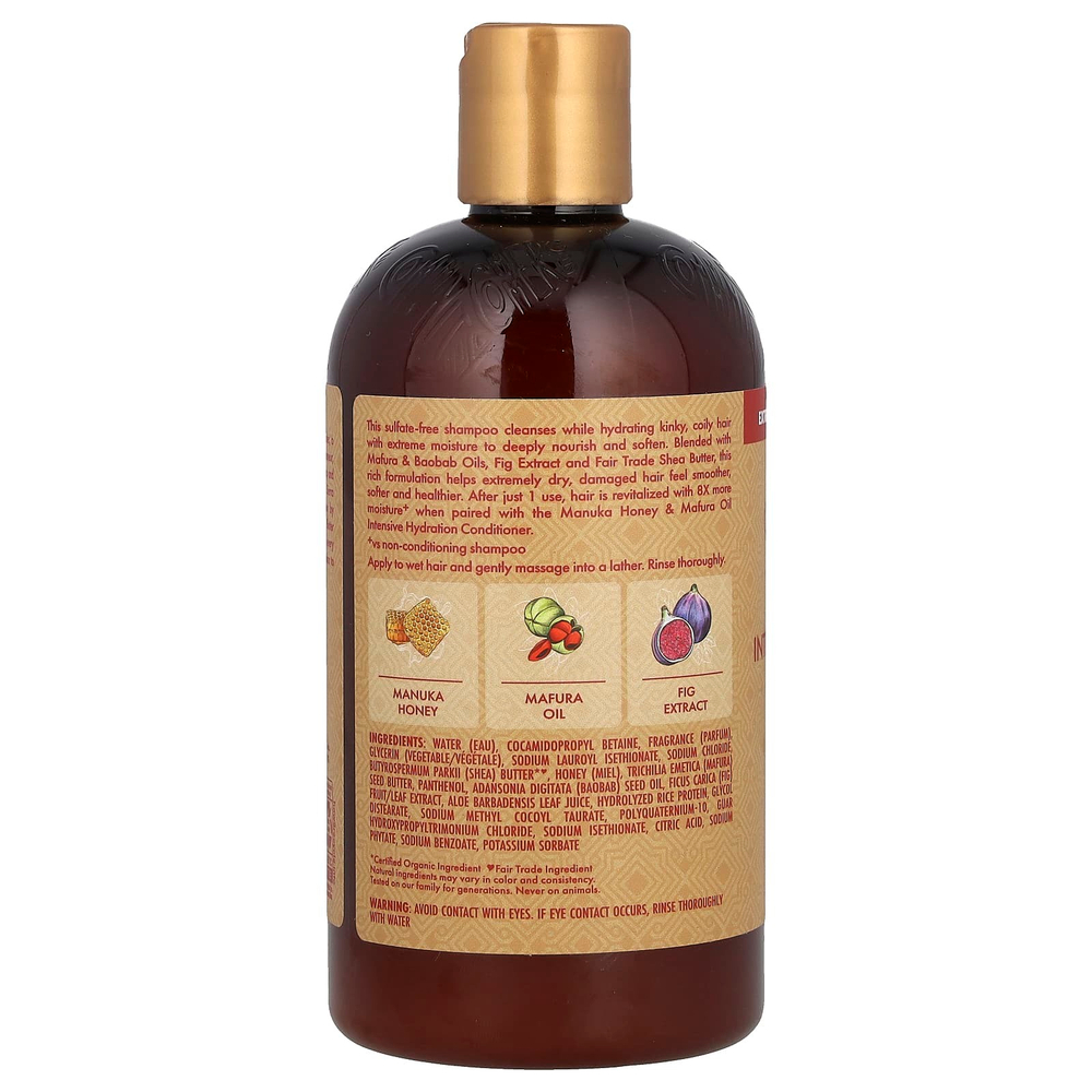 SheaMoisture, Manuka Honey & Mafura Oil, шампунь для интенсивного увлажнения, для очень сухой кожи, для поврежденных волос, 384 мл (13 жидк. унц.)