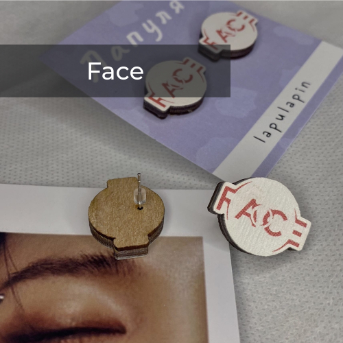 Серьги (деревянные) / lapulapin / BTS / face