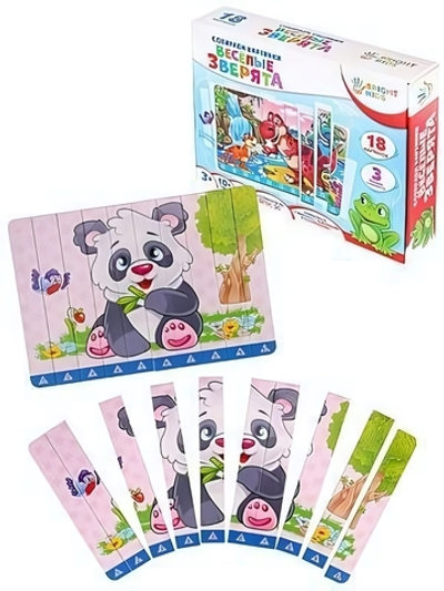 Bright Kids. Собираем картинки. Веселые зверята (ИН-1681)