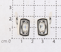 "Мариот" серьги в серебряном покрытии из коллекции "Мариот" от Jenavi с английским замком