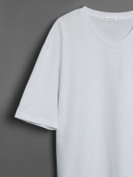 Белая футболка мужская повседневная однотонная хлопок