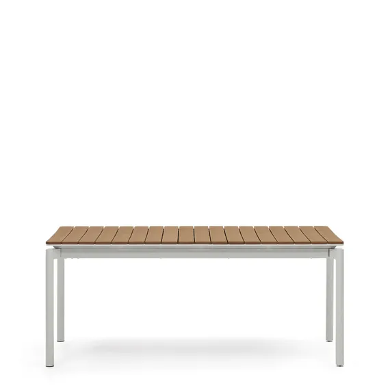 Уличный раздвижной стол Canyelles из полистирола и алюминия светло-серого цвета, 180 (240) x 100