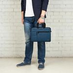 Сумка портфель HEIKKI NOVATION (ХЕЙКИ) с отделением для ноутбука 13-14", багажная лента, синяя, 28х38х3 см, 272593