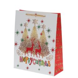 GAEM Пакет подарочный (бумага 210г/м2, блок 12шт), L26 W10 H32 см, 4в.