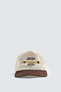 ZARA КЕПКА С ПЛОСКИМ КОЗЫРЬКОМ И ВЫШИВКОЙ, ЭКРЮ