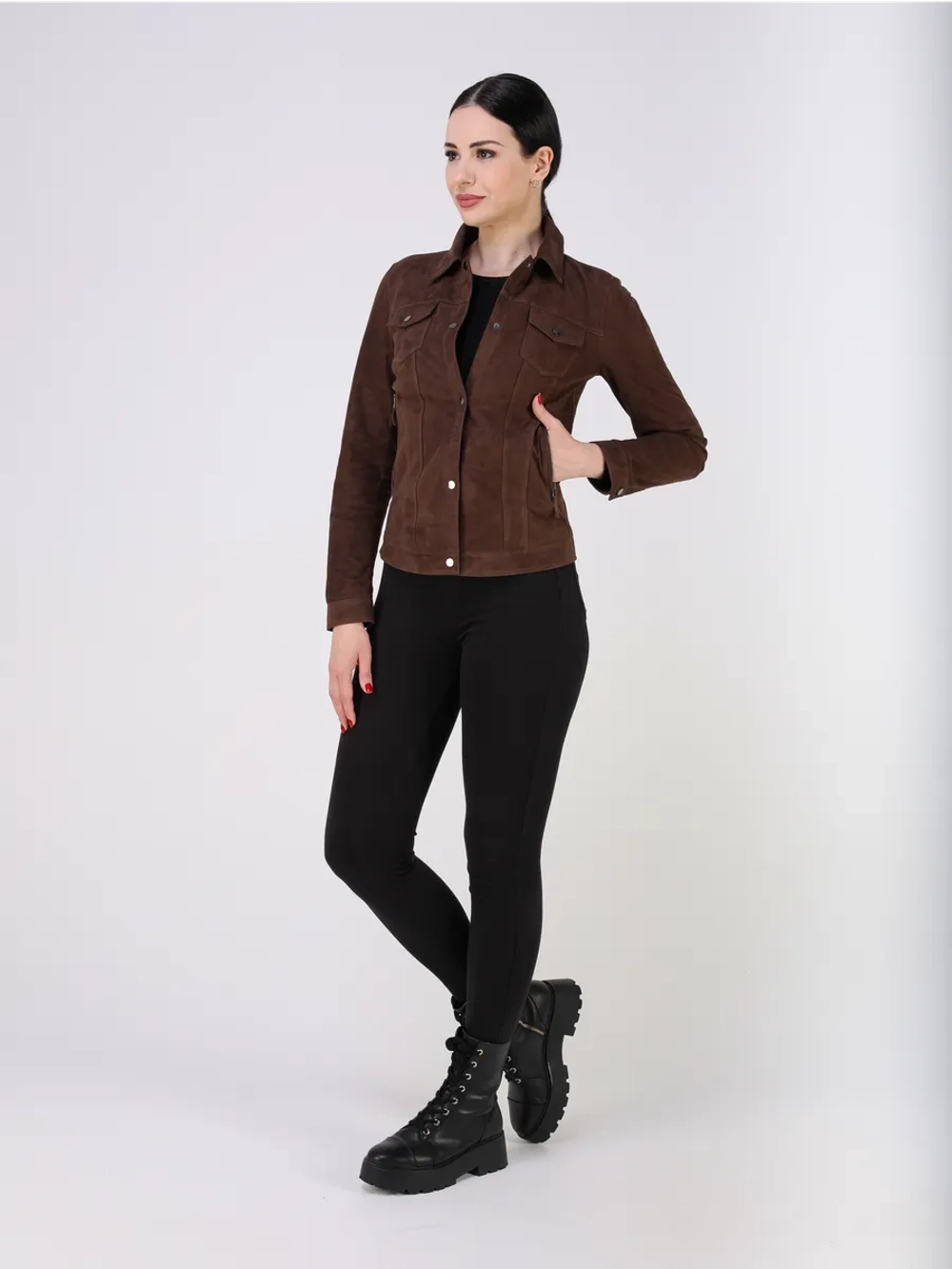 Кожаная куртка демисезонная замшевая натуральная джинсовка