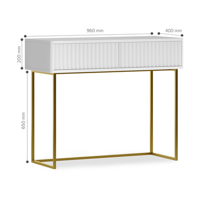 Туалетный столик консоль ROYAL 5011 эко (Белый-Золото)