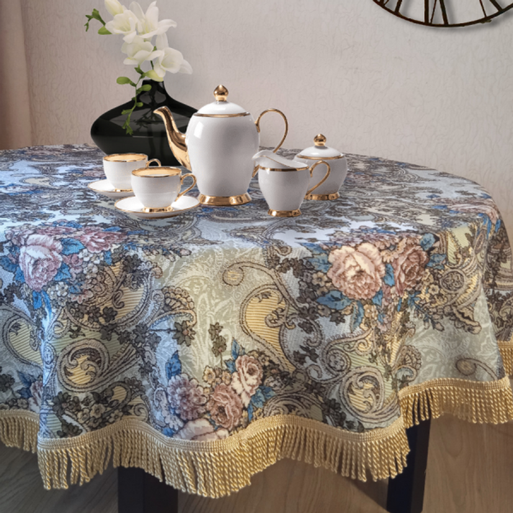 Скатерть гобеленовая круглая "D. ВОСТОЧНАЯ", Россия.