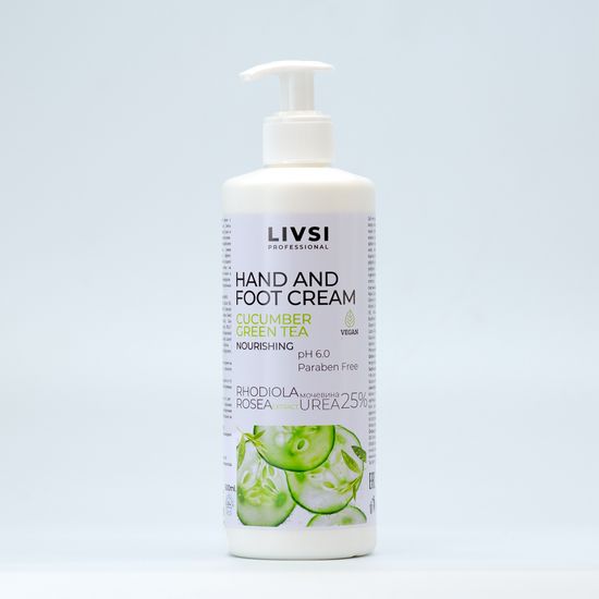Крем для рук и ног Огурец и Зеленый чай 500мл. Livsi