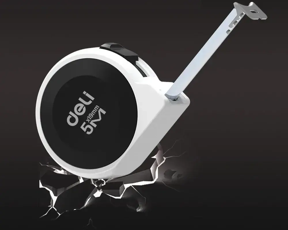 Рулетка "Home Series White" Deli H8005B 5м х 19мм (Эксклюзивный дизайн, подарочная упаковка)