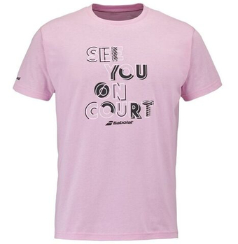 Мужская теннисная футболка Babolat Exercise Message - lilac sachet
