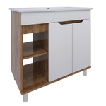 AVK2. Тумба напольная, 2 Двери + Ниша, 800, коллекция (Ирма, опора Пластиковая, Cersanit Como, Дуб Крафт Золотой, Дуб Крафт Золотой, Молочный глянец)