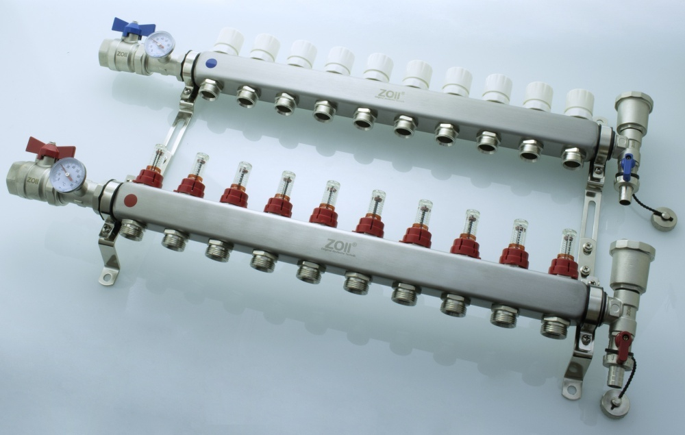 КОЛЛ. группа  ЗОЛЛ  с РАСХОД. с кр. (НЕРЖ) 1" х 10 ход (2/1шт) Т