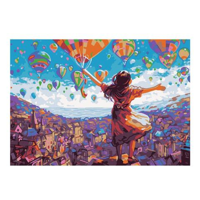 Картина по номерам на картоне 20*28,5см "По крышам города" (Lori)