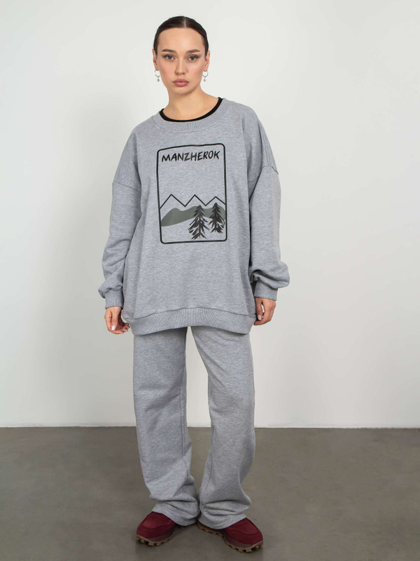 Брюки меланж Montblanc серый