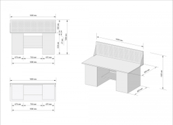 Верстак инструментальный двухтумбовый GWT-V1800B1 Great Wolf, 4 ящика, тумба с дверью, экран, 1800x700