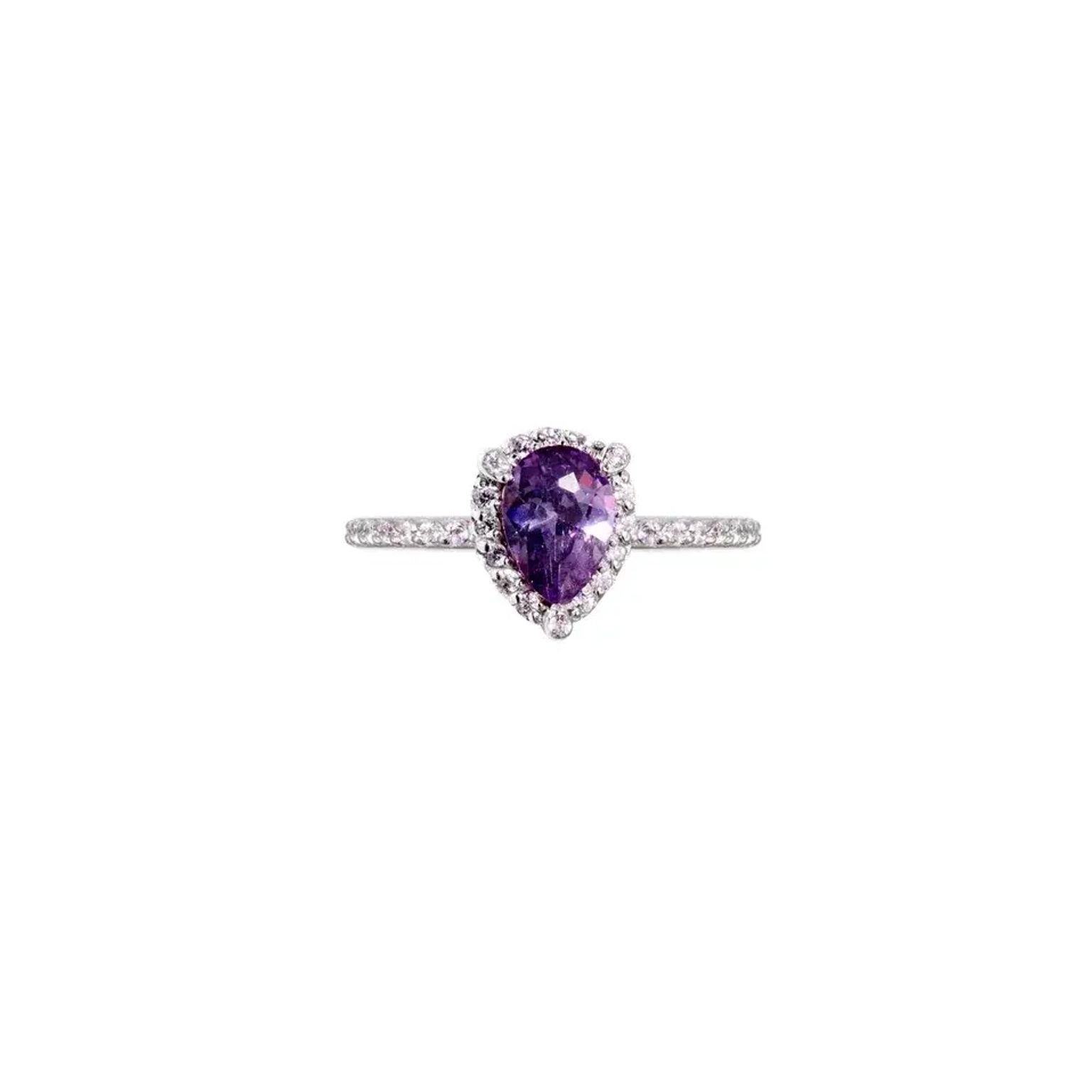 Кольцо The Silver Pear Ring - Violet