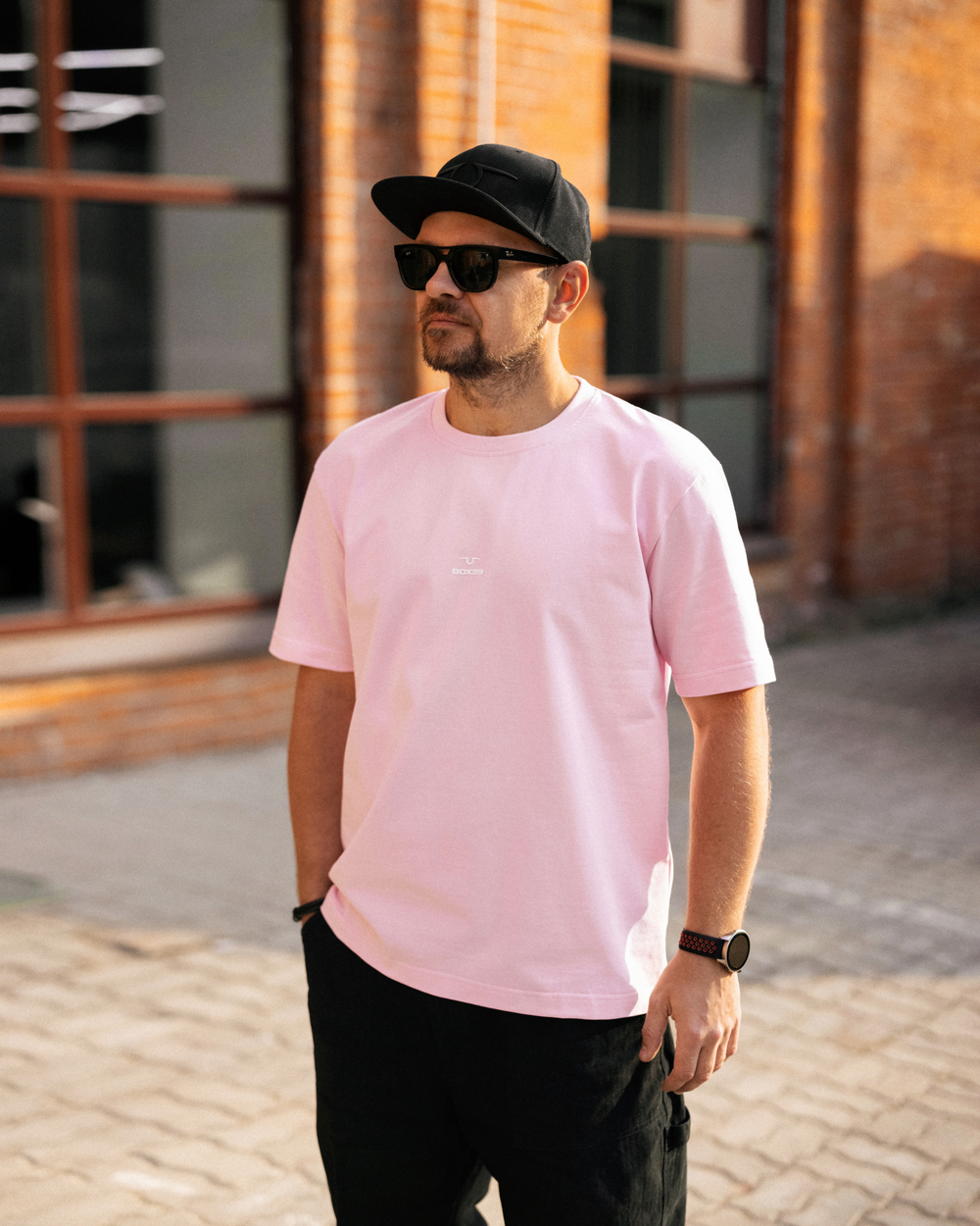 Футболка свободного кроя, розовый, размер XL