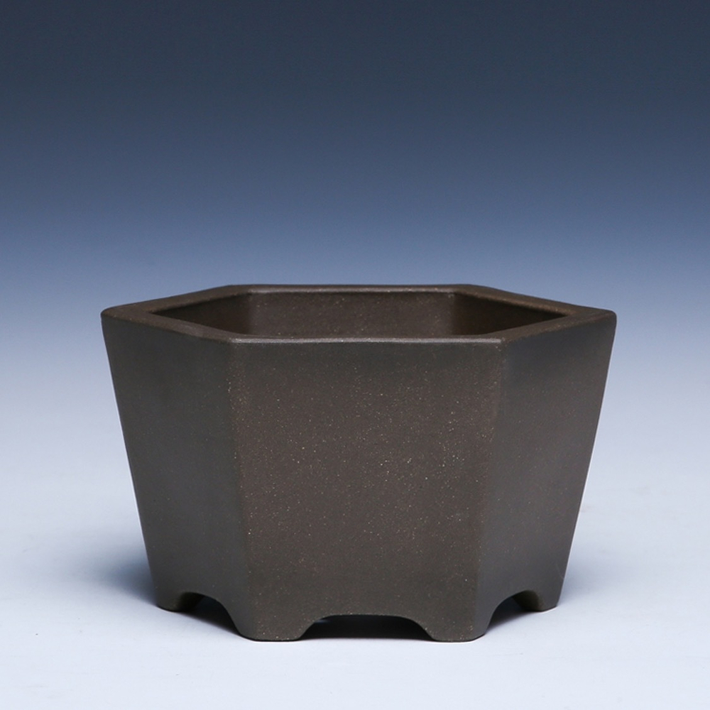 Состаренный неглазурованный горшок для бонсай высочайшего качества (исинская керамика) | 15.5*13.5*9.0