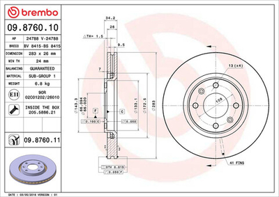BREMBO - 09876011-BRB - Brake Disc