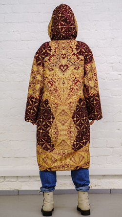 Двустороннее пальто-парка, по мотивам русского золотного шитья в церковных одеяниях