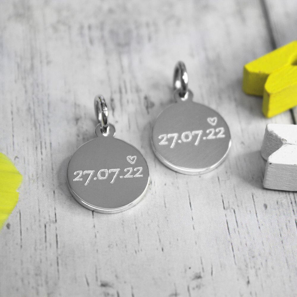 Парные серебряные подвески с гравировкой на заказ