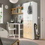 Шкаф - IKEA SMÅSTAD/PLATSA/SMASTAD/СМОСТАД/ПЛАТСА ИКЕА, 57х60х181 см, белый/бежевый