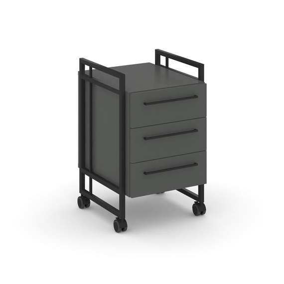 Rift Direct Тумба мобильная RF.TMR-001 Антрацит NEW/Металл Черный/Черный Ручки 424*500*680