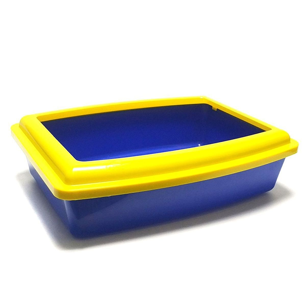 Туалет-лоток для кошек с бортиком, глубокий, син, Вака