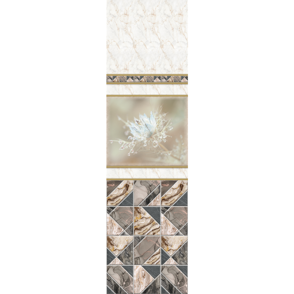 Панель ПВХ фотопечать Нигелла бежевая узор 2700х250мм