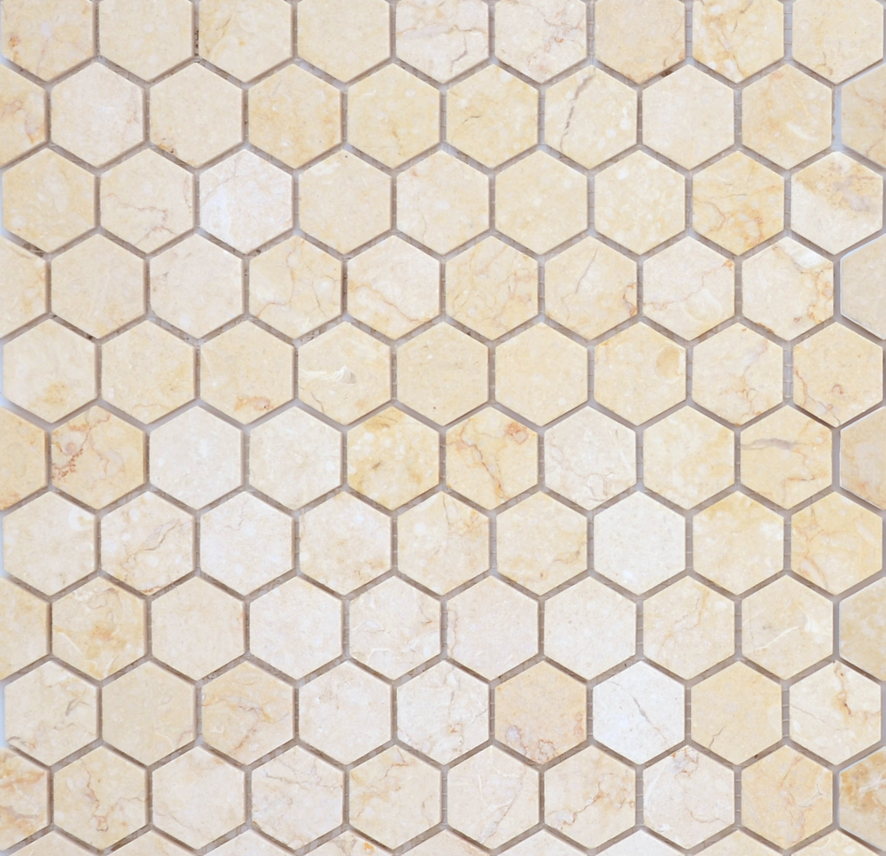 Мозаика из натурального камня LeeDo - Caramelle: Botticino MAT hex 18x30x6 мм