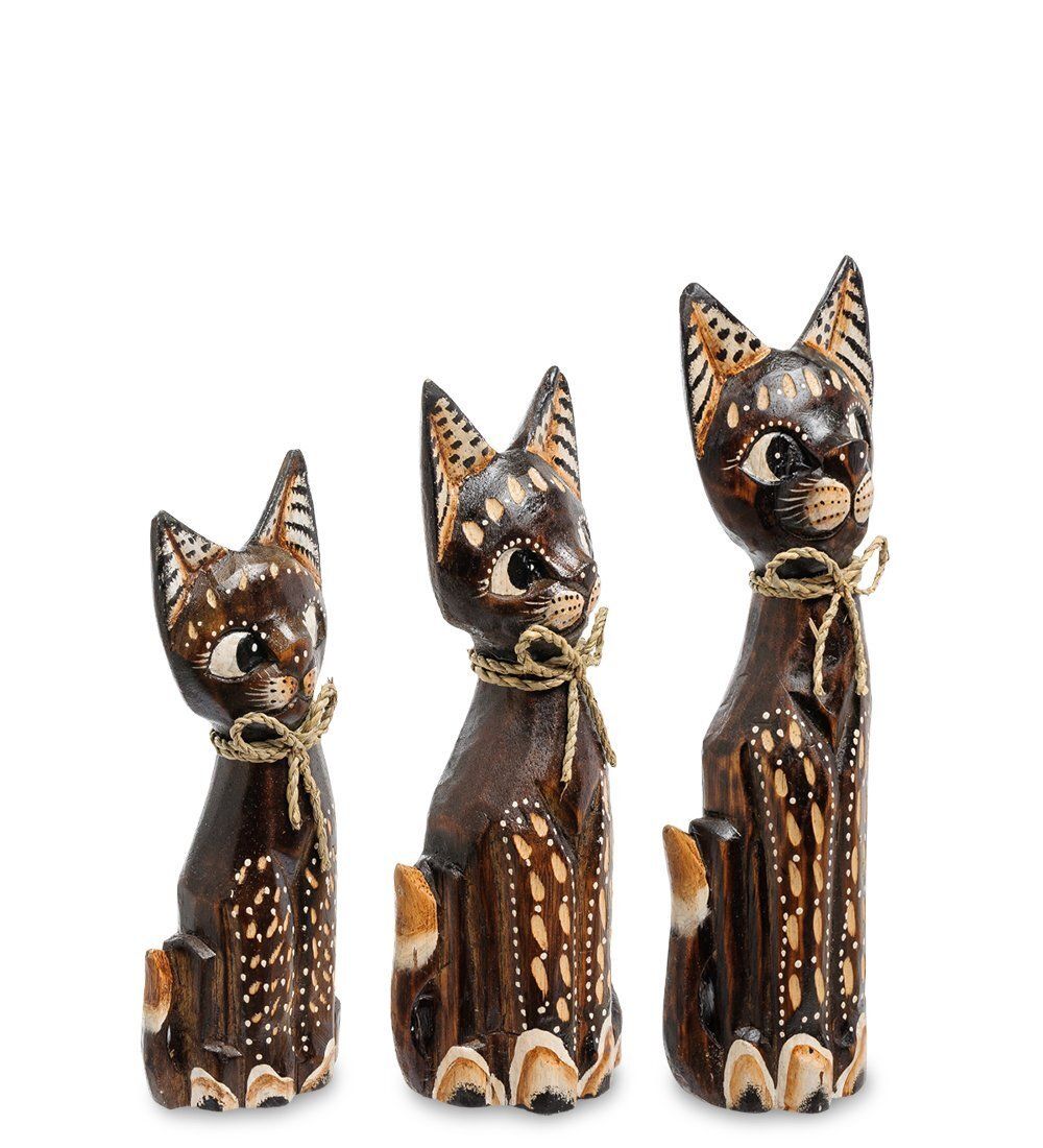 Decor and Gift 99-094 Фигурка «Кошка» н-р из трех 30,25,20 см (албезия, о.Бали)